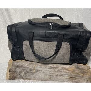 NEW‎ Gray Fur Cowhide Genuine Leather Duffle Bag Beautiful Durable Equestrian
